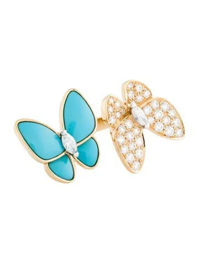 Pre-owned Van Cleef & Arpels Two Butterfly Between The Finger Ring In Multi