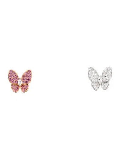 Pre-owned Van Cleef & Arpels Two Butterfly Earrings In Multi
