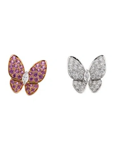 Pre-owned Van Cleef & Arpels Two Butterfly Earrings In Multi