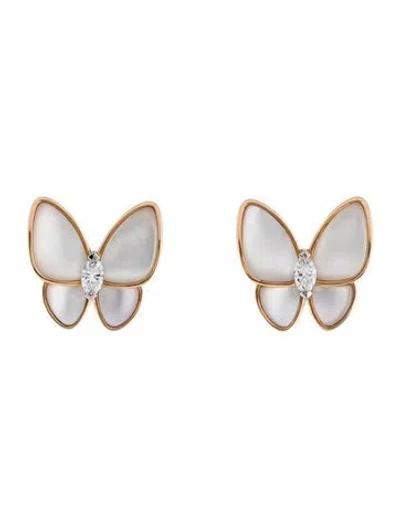 Pre-owned Van Cleef & Arpels Two Butterfly Earrings In Multi