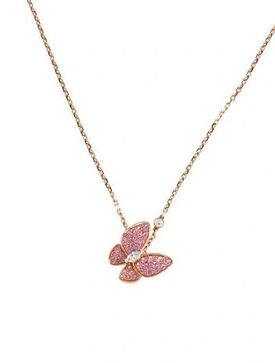 Pre-owned Van Cleef & Arpels Two Butterfly Necklace, 16.5" In Multi