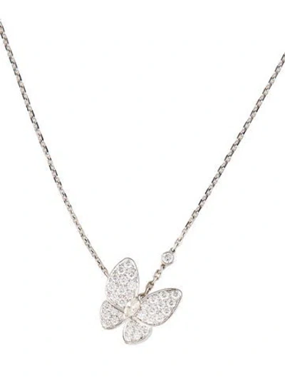 Pre-owned Van Cleef & Arpels Two Butterfly Pendant Necklace, 16.5" In Multi