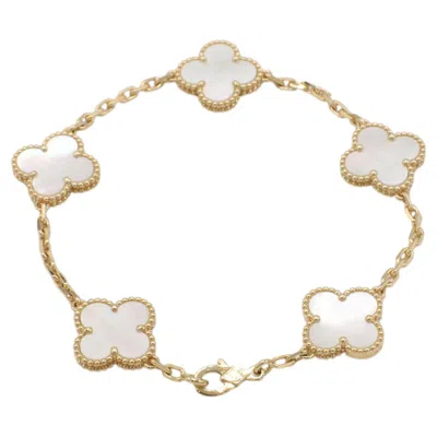 Pre-owned Van Cleef & Arpels Vca Vintage Alhambra 5-motif Mother-of-pearl Bracelet In Multiple