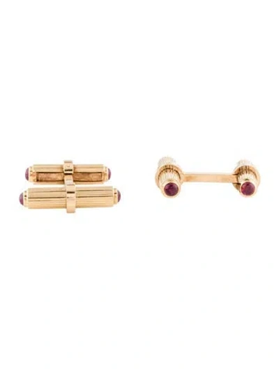 Pre-owned Van Cleef & Arpels Vintage 14k Ruby Cufflinks In Multi