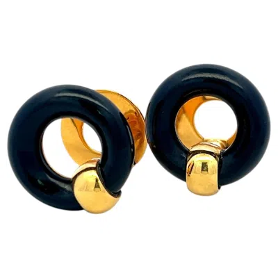 Pre-owned Van Cleef & Arpels Vintage 18 Karat Yellow Gold Locking Cufflinks 20.5 Grams