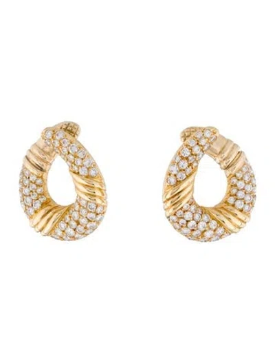 Pre-owned Van Cleef & Arpels Vintage 18k Diamond Clip-on Earrings In Multi