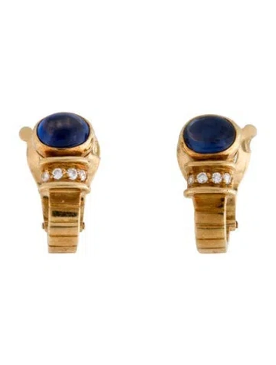 Pre-owned Van Cleef & Arpels Vintage 18k Sapphire & Diamond Clip-on Earrings In Multi