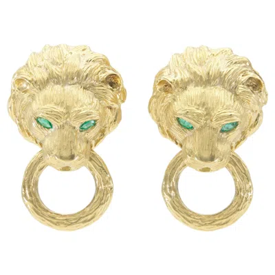 Pre-owned Van Cleef & Arpels Vintage 1960s  Lion Head Door Knocker Earrings In Multiple