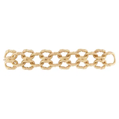 Pre-owned Van Cleef & Arpels Vintage 1980s  18k Textured Gold Double Link Bracelet In Multi
