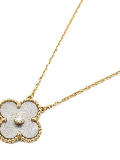 Pre-owned Van Cleef & Arpels Vintage 2010s 18k Yellow Gold Alhambra Diamond Necklace