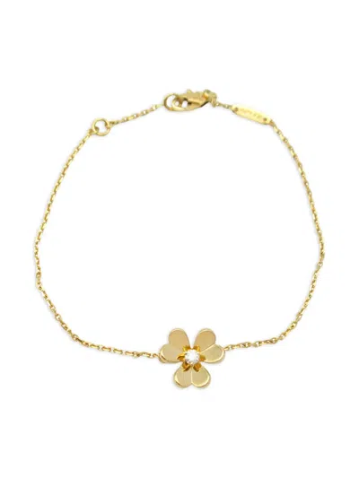Pre-owned Van Cleef & Arpels Vintage 2010s 18k Yellow Gold Frivole Diamond Bracelet
