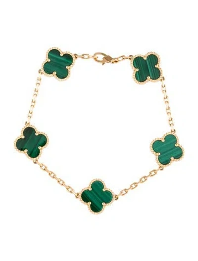 Pre-owned Van Cleef & Arpels Vintage Alambra 5 Motif Bracelet, 7" In Multi