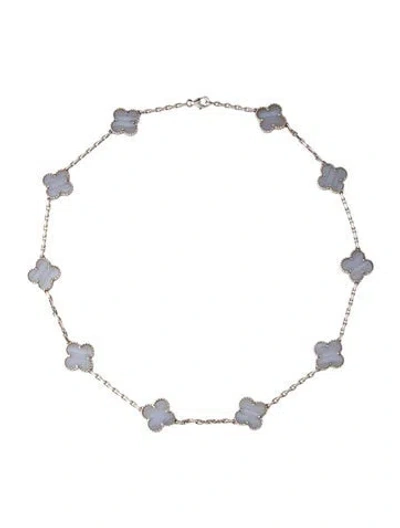 Pre-owned Van Cleef & Arpels Vintage Alhambra 10 Motif Necklace, 17.25" In Multi