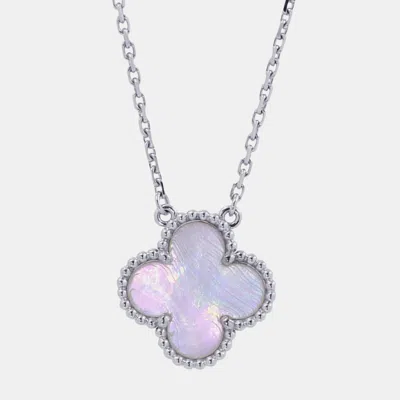 Pre-owned Van Cleef & Arpels Vintage Alhambra 18k White Gold Necklace