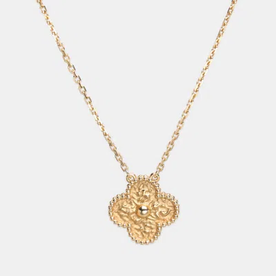 Pre-owned Van Cleef & Arpels Vintage Alhambra 18k Yellow Gold Pendant Necklace