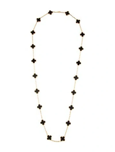 Pre-owned Van Cleef & Arpels Vintage Alhambra 20 Motif Long Necklace, 33.5" In Multi
