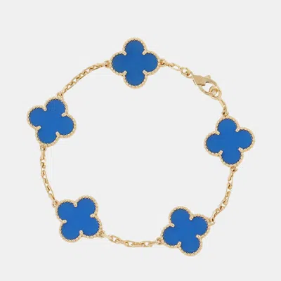 Pre-owned Van Cleef & Arpels Vintage Alhambra 5 Motif 18k Yellow Gold Bracelet