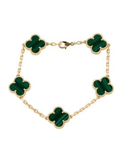 Pre-owned Van Cleef & Arpels Vintage Alhambra 5 Motif Bracelet In Multi