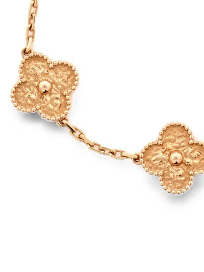 Pre-owned Van Cleef & Arpels Vintage Alhambra 5 Motifs 18k Rose Gold Bracelet In Pink