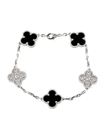 Pre-owned Van Cleef & Arpels Vintage Alhambra Bracelet, 5 Motif, 7" In Multi