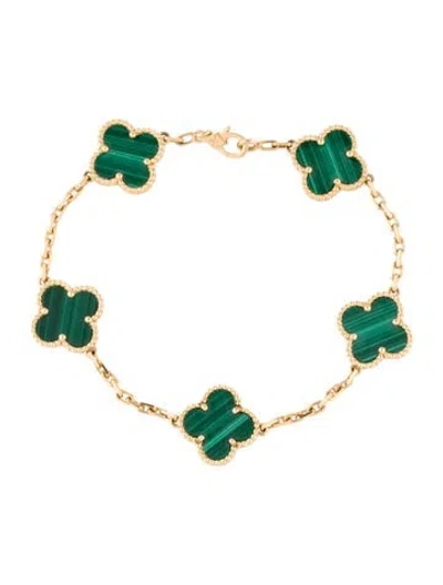 Pre-owned Van Cleef & Arpels Vintage Alhambra Bracelet, 5 Motif, 7" In Multi