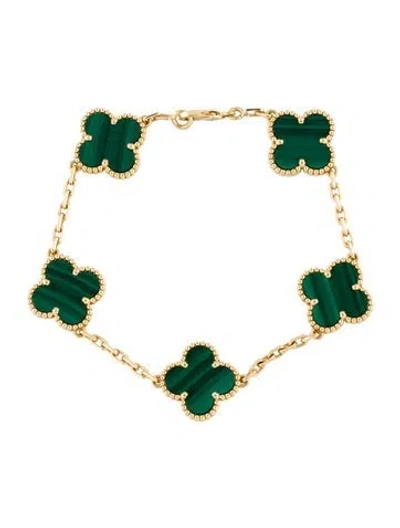 Pre-owned Van Cleef & Arpels Vintage Alhambra Bracelet, 5 Motifs, 6" In Multi