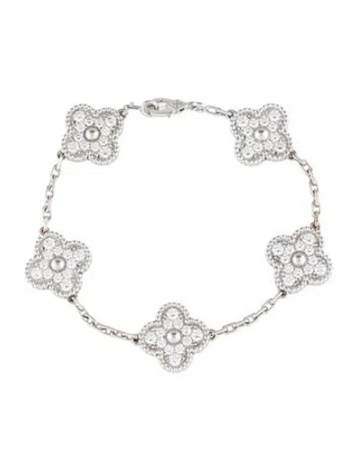 Pre-owned Van Cleef & Arpels Vintage Alhambra Bracelet, 5 Motifs, 6" In Multicolor