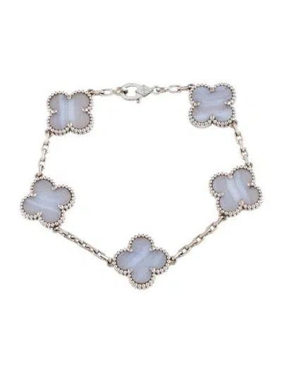 Pre-owned Van Cleef & Arpels Vintage Alhambra Bracelet, 5 Motifs, 6" In Multicolor