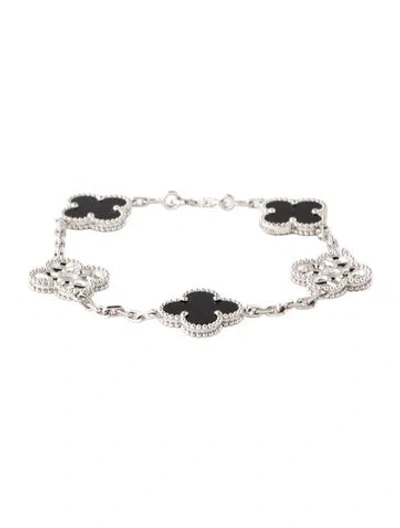 Pre-owned Van Cleef & Arpels Vintage Alhambra Bracelet, 5 Motifs, 6.25" In Multi