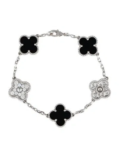 Pre-owned Van Cleef & Arpels Vintage Alhambra Bracelet, 5 Motifs, 6.25" In Multicolor