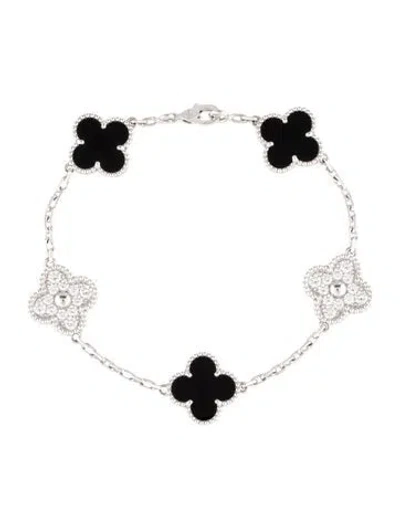 Pre-owned Van Cleef & Arpels Vintage Alhambra Bracelet, 5 Motifs, 6.75" In Multi