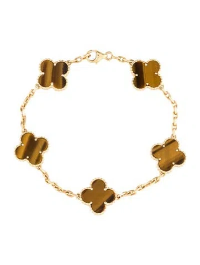 Pre-owned Van Cleef & Arpels Vintage Alhambra Bracelet, 5 Motifs, 6.75" In Multi