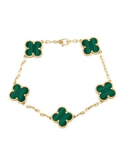 Pre-owned Van Cleef & Arpels Vintage Alhambra Bracelet, 5 Motifs, 7" In Multi