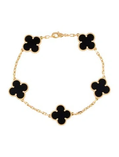 Pre-owned Van Cleef & Arpels Vintage Alhambra Bracelet, 5 Motifs, 7" In Multi