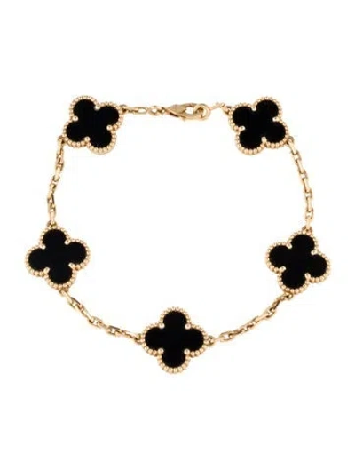 Pre-owned Van Cleef & Arpels Vintage Alhambra Bracelet, 5 Motifs, 7" In Multi