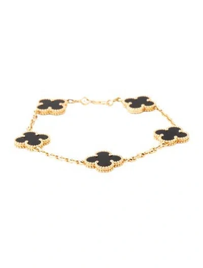 Pre-owned Van Cleef & Arpels Vintage Alhambra Bracelet, 5 Motifs, 7" In Multi