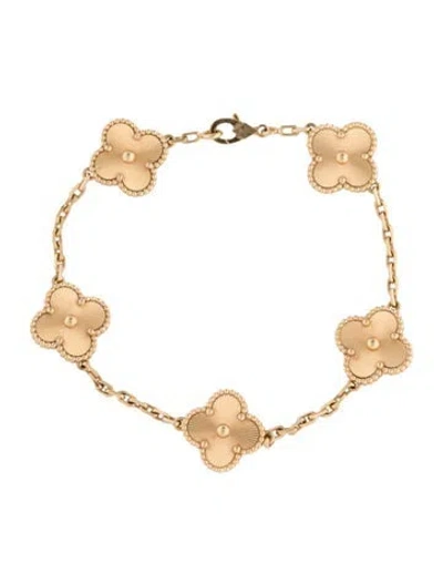 Pre-owned Van Cleef & Arpels Vintage Alhambra Bracelet, 5 Motifs, 7" In Multicolor