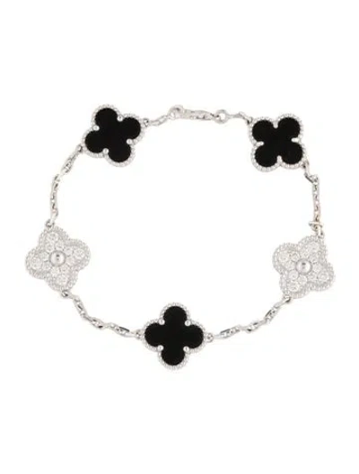 Pre-owned Van Cleef & Arpels Vintage Alhambra Bracelet, 5 Motifs, 7" In Multicolor