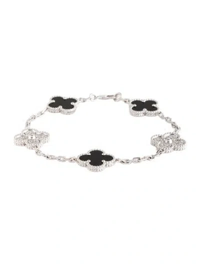 Pre-owned Van Cleef & Arpels Vintage Alhambra Bracelet, 5 Motifs, 7" In Multicolor