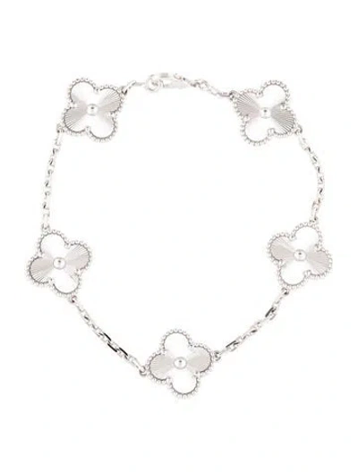 Pre-owned Van Cleef & Arpels Vintage Alhambra Bracelet, 5 Motifs, 7" In Multicolor