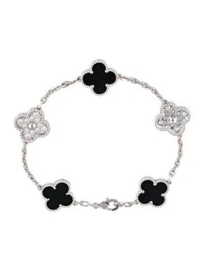 Pre-owned Van Cleef & Arpels Vintage Alhambra Bracelet, 5 Motifs, 7" In Multicolor