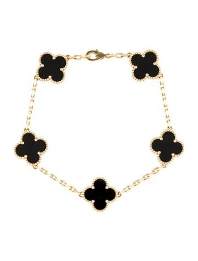Pre-owned Van Cleef & Arpels Vintage Alhambra Bracelet, 5 Motifs, 7.25" In Multi