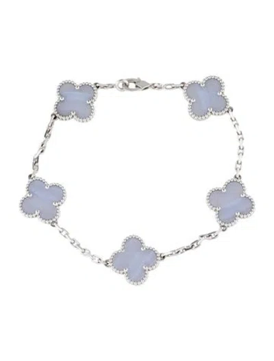 Pre-owned Van Cleef & Arpels Vintage Alhambra Bracelet, 5 Motifs, 7.25" In Multi
