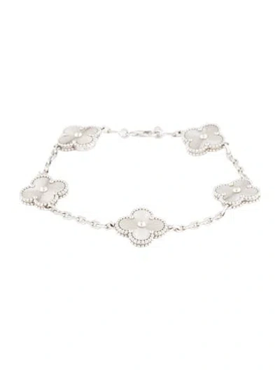 Pre-owned Van Cleef & Arpels Vintage Alhambra Bracelet, 5 Motifs, 7.75" In Multi