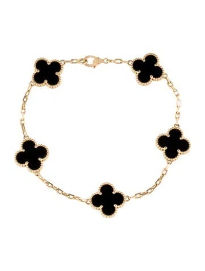 Pre-owned Van Cleef & Arpels Vintage Alhambra Bracelet, 8" In Multi