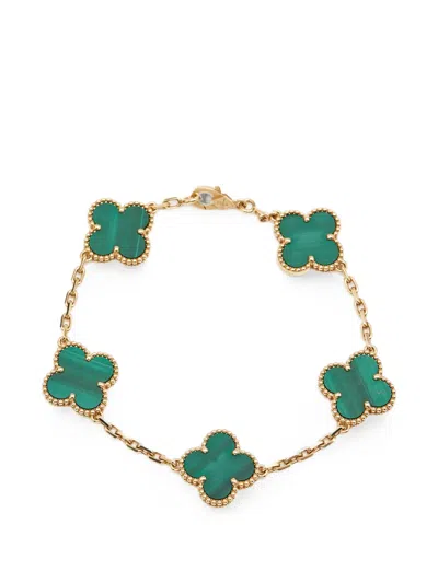 Pre-owned Van Cleef & Arpels Vintage Alhambra Clover-motif Bracelet In Gold