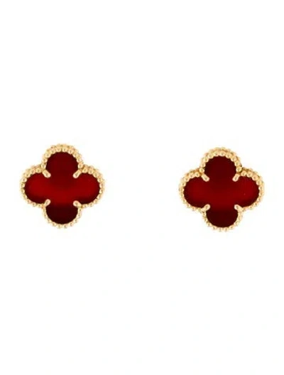 Pre-owned Van Cleef & Arpels Vintage Alhambra Earclips In Multi
