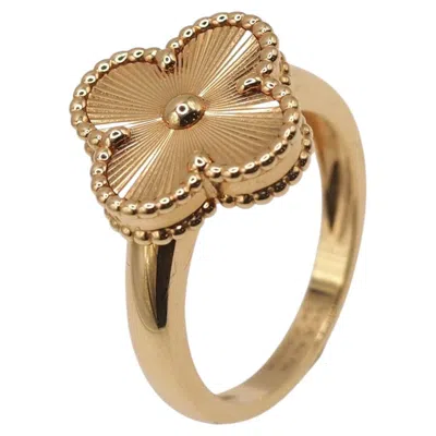 Pre-owned Van Cleef & Arpels Vintage Alhambra Guilloch� K18 Gold Ring In Multiple