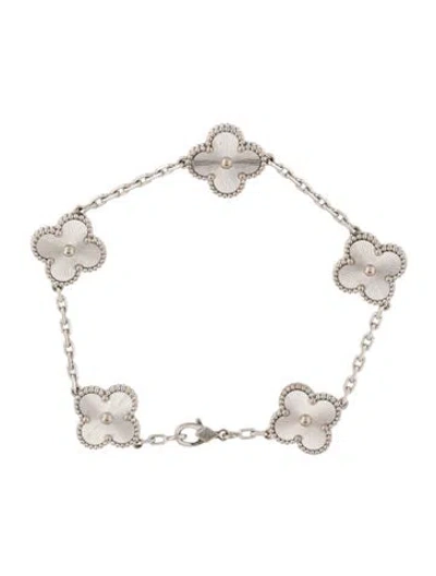 Pre-owned Van Cleef & Arpels Vintage Alhambra Guilloché Bracelet, 5 Motifs In Multi