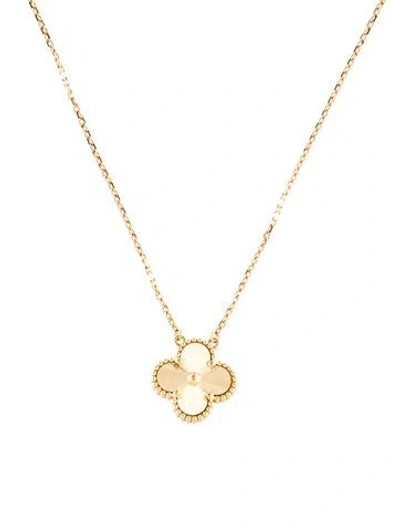 Pre-owned Van Cleef & Arpels Vintage Alhambra Guilloche Pendant Necklace, 16.5" In Multi